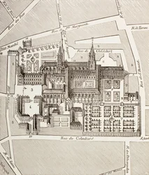 North View of the Benedictine Abbey of St. Germain-des-Pres, Paris, as it Existed in the 17th Century, from 